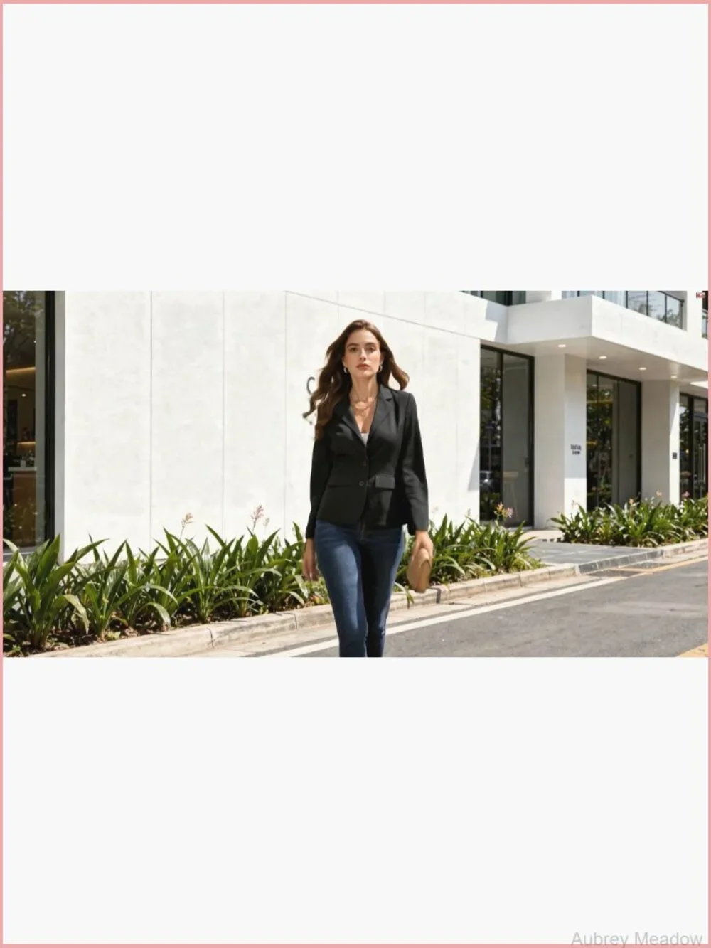 Long Sleeve Notched Lapel Button Blazer Jacket with Pockets